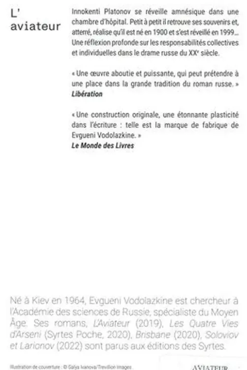 L'aviateur, Evgueni Vodolazkine
