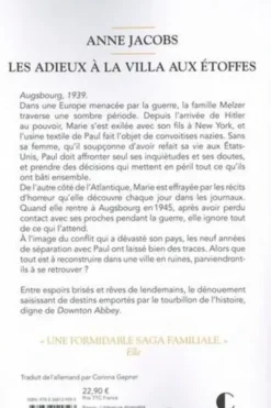 La villa aux étoffes Tome 6 : Les adieux à la villa aux étoffes, Anne Jacobs