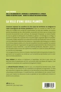 La ville d'une seule planète. Un modèle de transformation écologique des territoires, Hans Widmer