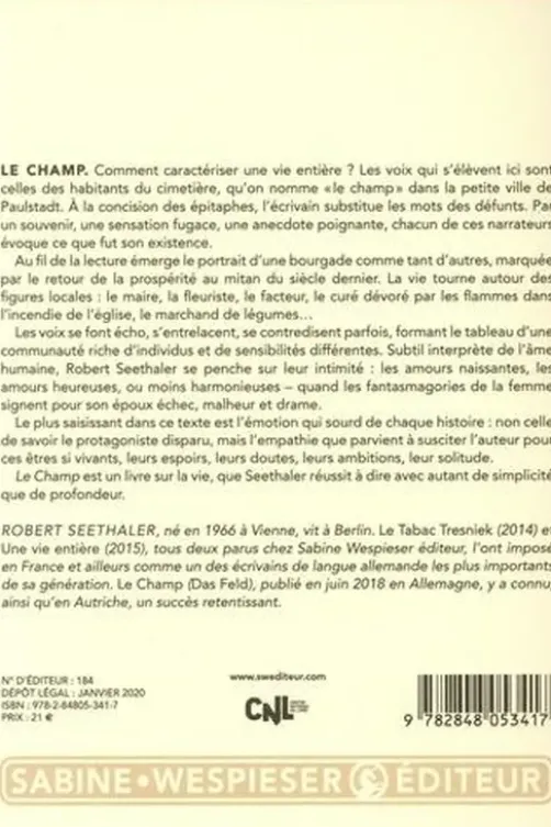 Le champ, Robert Seethaler