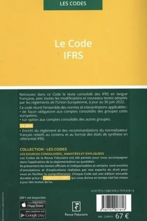 Le code IFRS. Edition 2022, Yves de La Villeguérin
