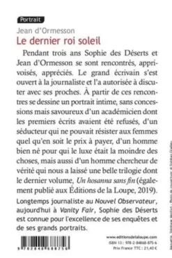 Le dernier roi soleil [EDITION EN GROS CARACTERES, Sophie Des Déserts