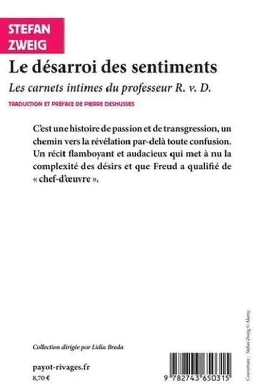 Le désarroi des sentiments. Edition bilingue français-allemand, Stefan Zweig