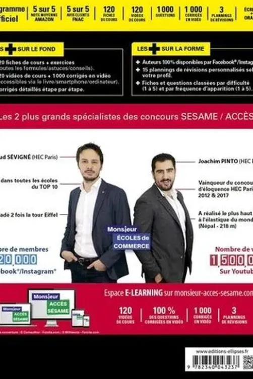Le grand manuel du concours SESAME. 10 tests, 120 fiches, 120 vidéos de cours, 1000 questions, Edition 2021, Joachim Pinto