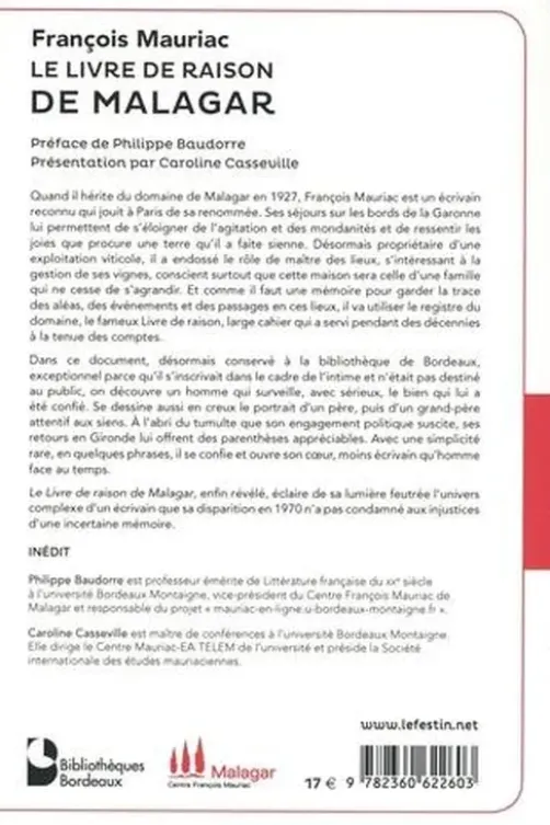 Le livre de raison de Malagar, François Mauriac