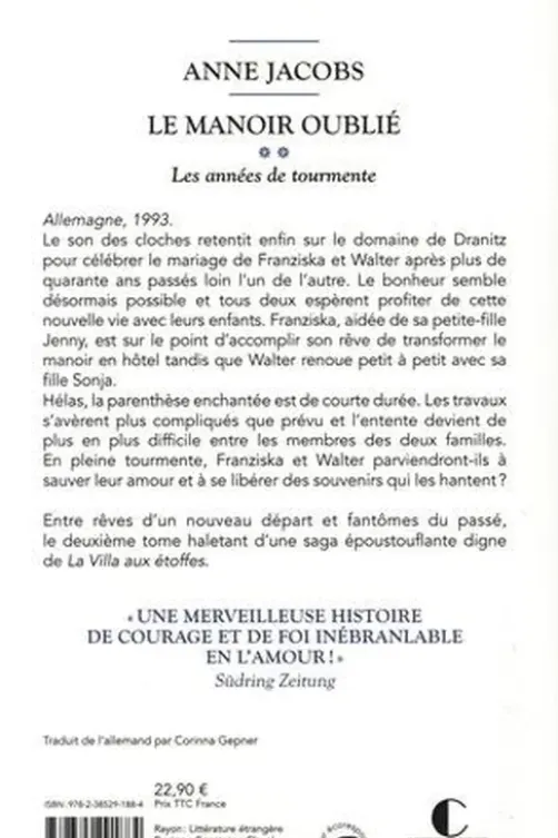 Le manoir oublié Tome 2 : Les années de tourmente, Anne Jacobs