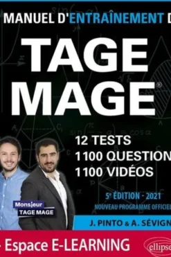Le Manuel d'Entraînement du TAGE MAGE. 12 tests, 1100 questions, 1100 vidéos de cours, Edition 2021, Joachim Pinto
