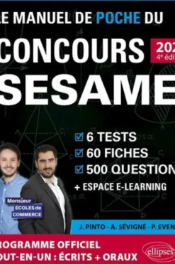 Le Manuel de Poche du concours SESAME. 6 tests, 60 fiches, 60 vidéos de cours, 500 questions, Edition 2022, Joachim Pinto