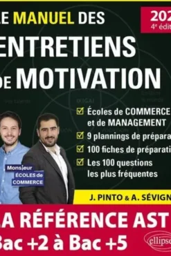 Le manuel des entretiens de motivation AST admissions parallèles. Concours aux écoles de commerce, Edition 2023, Joachim Pinto