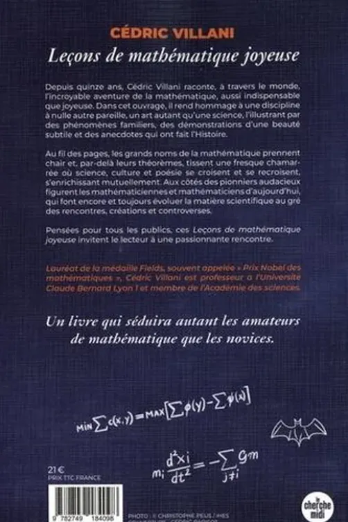 Leçons de mathématique joyeuse, Cédric Villani