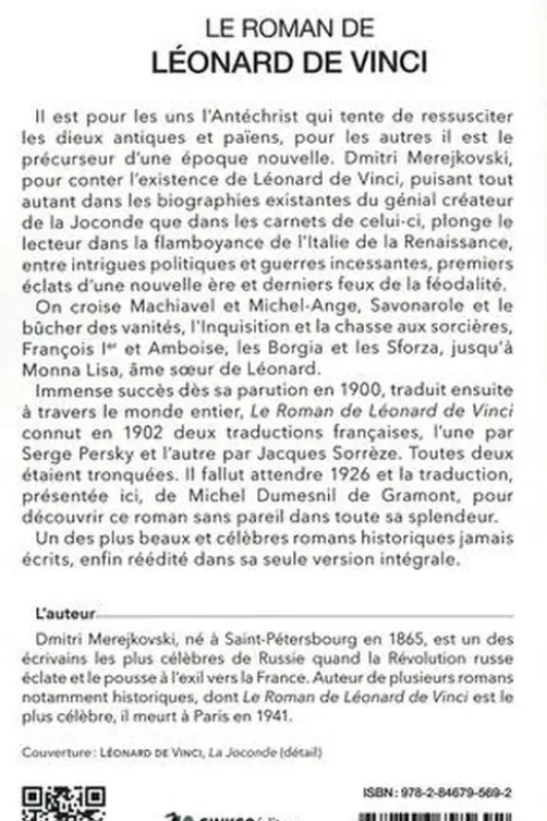 Le roman de Léonard de Vinci. La résurrection des Dieux, Dimitri Merejkovski