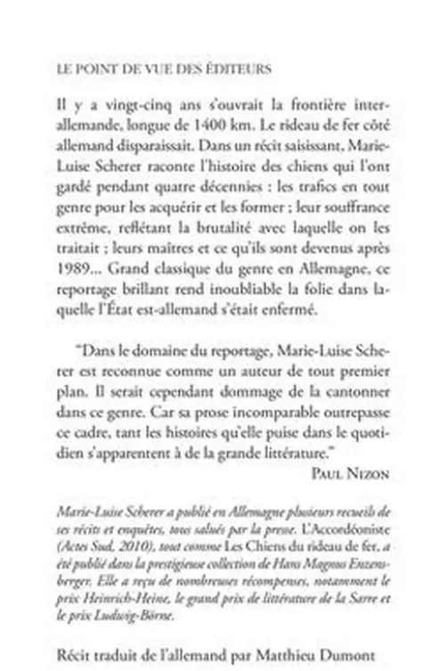 Les Chiens du rideau de fer, Marie-Luise Scherer