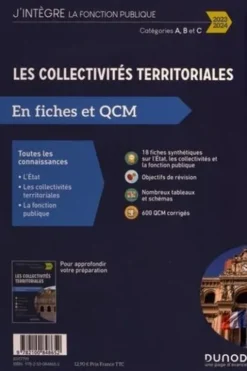 Les collectivités territoriales en fiches et QCM. Catégories A, B et C, Edition 2023-2024, Odile Meyer