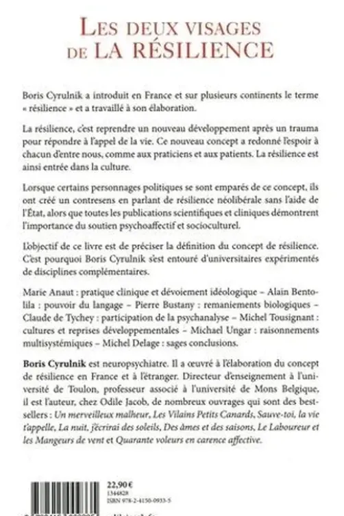 Les deux visages de la résilience. Contre la récupération d'un concept, Boris Cyrulnik