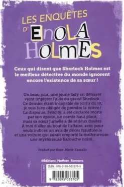 Les enquêtes d'Enola Holmes Tome 7 : Enola Holmes et la barouche noire, Nancy Springer