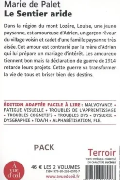 Le sentier aride. 2 volumes [EDITION EN GROS CARACTERES, Marie de Palet
