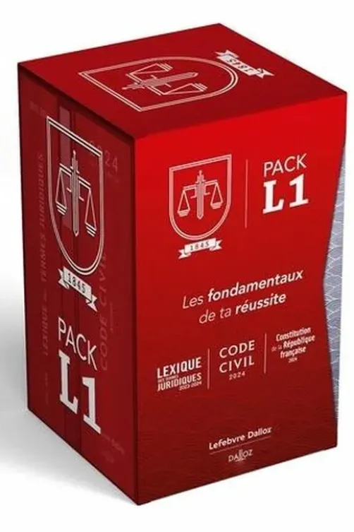 Les fondamentaux de la réussite L1. Pack en 3 volumes : Code civil ; Lexique des termes juridiques ; Constitution de la République française, Edition 2024, Dalloz