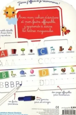 Les lettres majuscules. Cahier d'écriture - Avec 1 feutre effaçable, Marzia Giordano