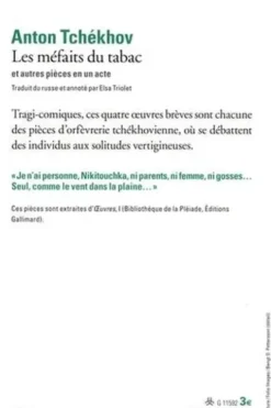 Les méfaits du tabac et autres pièces en un acte, Anton Pavlovitch Tchekhov