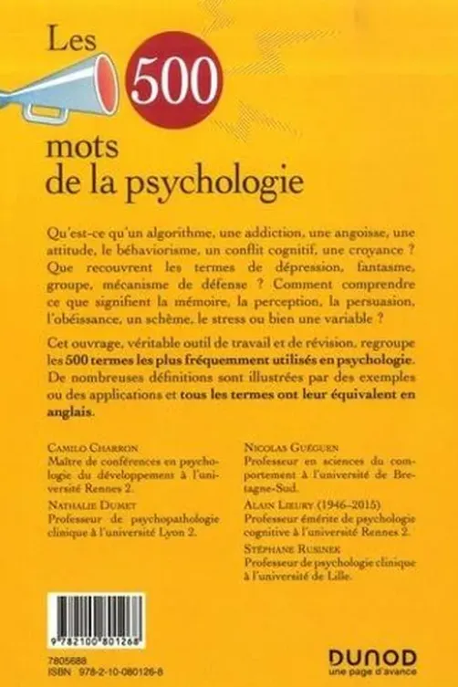 Les 500 mots de la psychologie, Camilo Charron