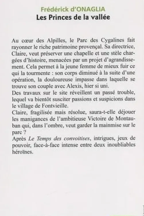 Les Princes de la vallée [EDITION EN GROS CARACTERES, Frédérick d' Onaglia