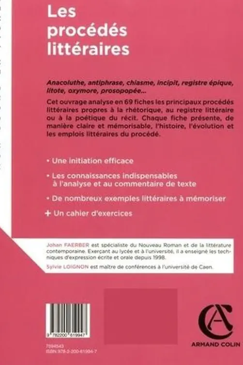 Les procédés littéraires. De allégorie à zeugme, Johan Faerber