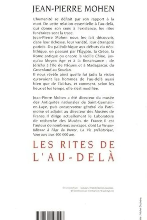 Les rites de l'au-delà, Jean-Pierre Mohen