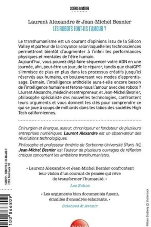 Les robots font-ils l'amour ? Le transhumanisme en 12 questions, Laurent Alexandre