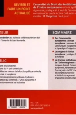 L'essentiel du droit des institutions de l'Union européenne. Edition 2022-2023, Stéphane Leclerc