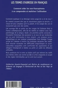 Les termes d'adresse en français. Comment aider les non-francophones à en comprendre et maîtriser l'utilisation, Catherine Guesle-Coquelet
