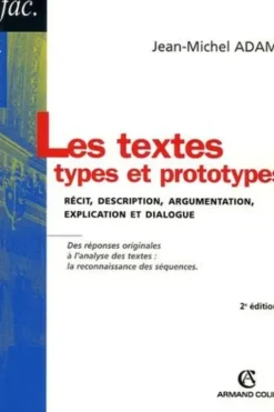 Les textes types et prototypes. Récit, description, argumentation, explication et dialogue, 2e édition, Jean-Michel Adam