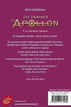 Les travaux d'Apollon Tome 5 : La dernière épreuve, Rick Riordan