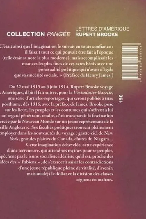 Lettres d'Amérique, Rupert Brooke