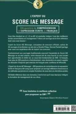 L'expert du score IAE Message. 300 questions de compréhension et expression écrite en français, Dorone Parienti