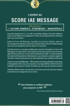 L'expert du score IAE Message. 300 questions de culture générale, économique et managériale, Dorone Parienti