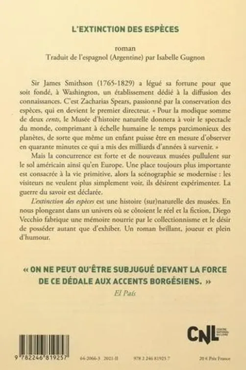 L'extinction des espèces, Diego Vecchio