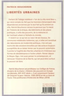 Libertés urbaines, Patrick Boucheron
