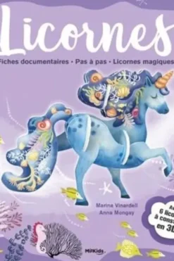 Licornes. Fiches documentaire, pas à pas, licornes magiques. Avec 6 licornes à construire en 3D, Marina Vinardell