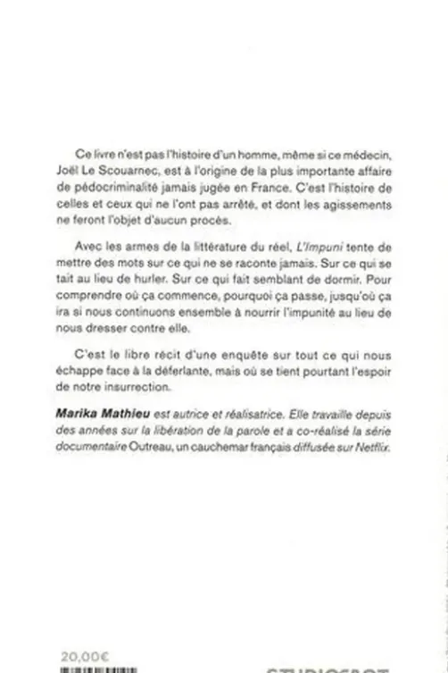 L'Impuni. Histoire d'un déni collectif, Marika Mathieu