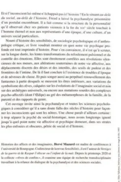L'inconscient ou l'oubli de l'histoire. Profondeurs, métamorphoses et révolutions de la vie affective, Hervé Mazurel