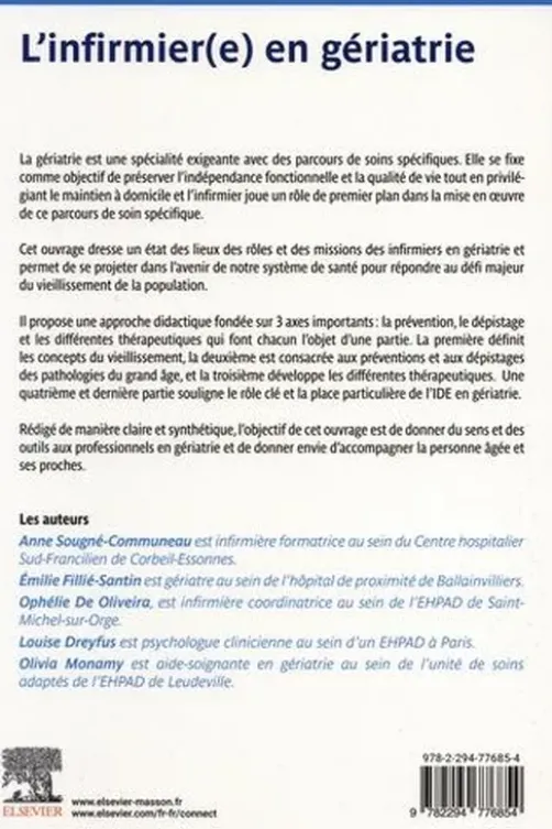 L'infirmier(e) en gériatrie, Anne Sougné Communeau