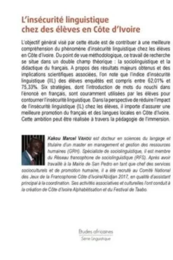 L'insécurité linguistique chez des élèves en Côte d'Ivoire, Kakou Marcel Vahou