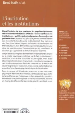 L'institution et les institutions. Etudes psychanalytiques, René Kaës