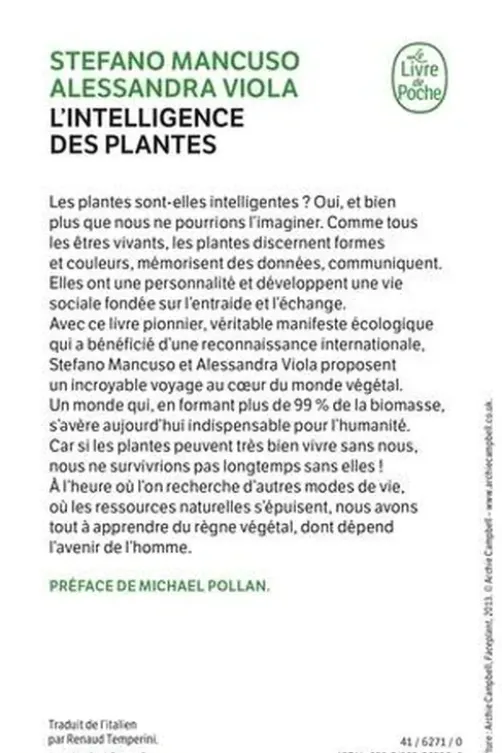 L'intelligence des plantes, Stefano Mancuso