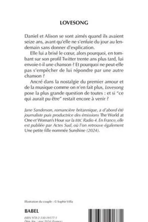 Lovesong, Jane Sanderson