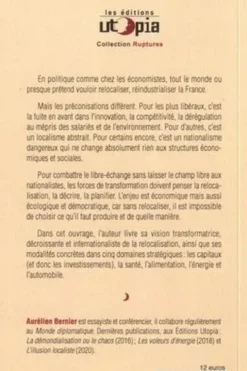 L'urgence de relocaliser. Pour sortir du libre-échange et du nationalisme économique, Aurélien Bernier