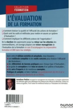 L'évaluation de la formation. Pilotez et maximisez l'efficacité de vos formations, 3e édition, Jonathan Pottiez