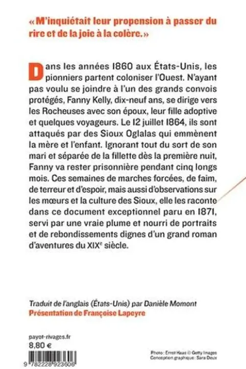 Ma captivité chez les Sioux, Fanny Kelly