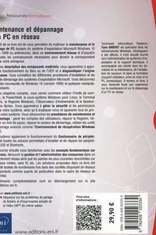 Maintenance et dépannage d'un PC en réseau. 7e édition, Yann Bardot