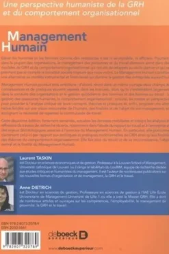 Management humain. Une approche renouvelée de la GRH et du comportement organisationnel, 2e édition, Laurent Taskin